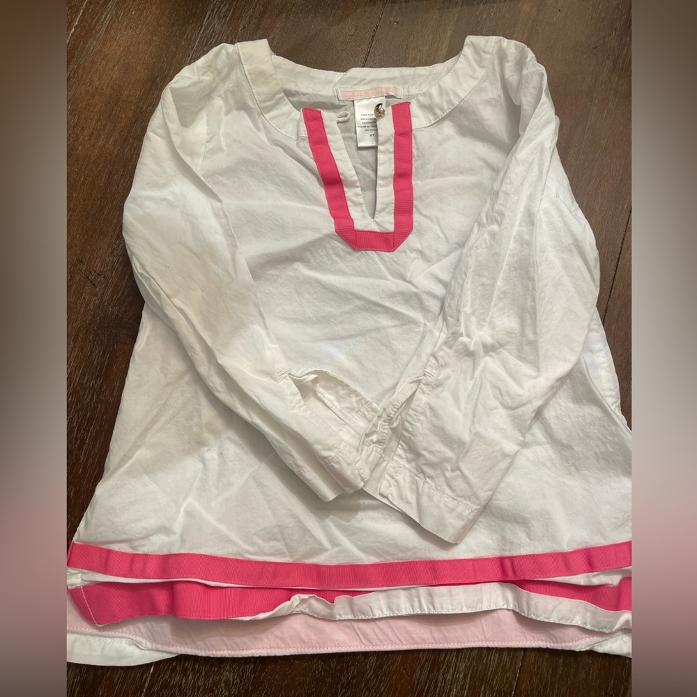 Janie and Jack white and pink Swim Cover up - Size 2T